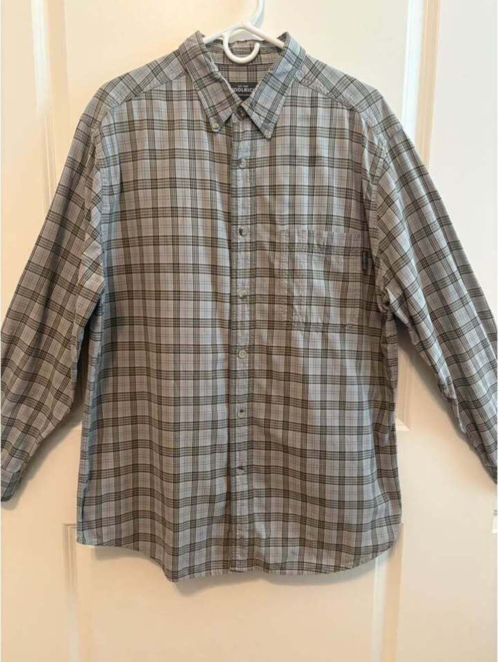 Woolrich Men’s Large Plaid Button Up Shirt 100% Cotton Outdoor Casual